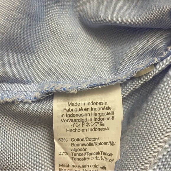 JCrew Sara Oxford Wrap Top Blue Size XXS - Picture 7 of 9